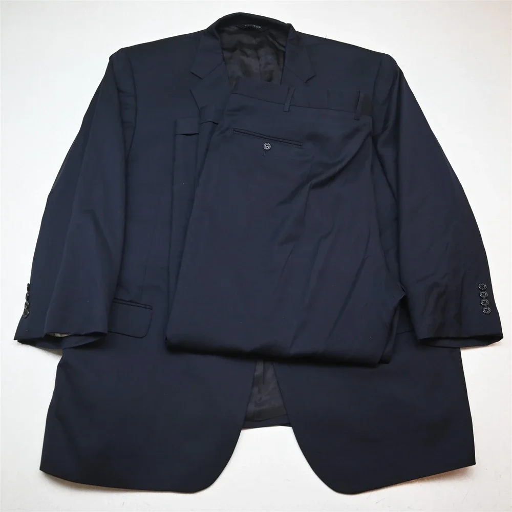 Jos A Bank 50S 44x29 Navy Blue 100% Wool Gordon Mens Jacket Pants Suit